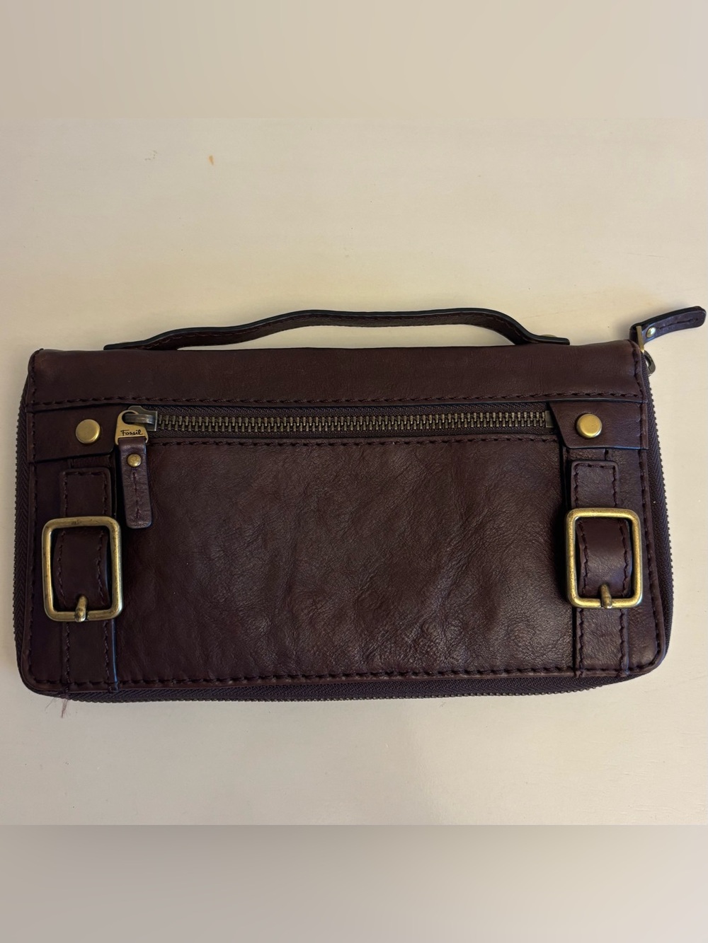 Fossil "Emilia clutch wallet" dark brown leather